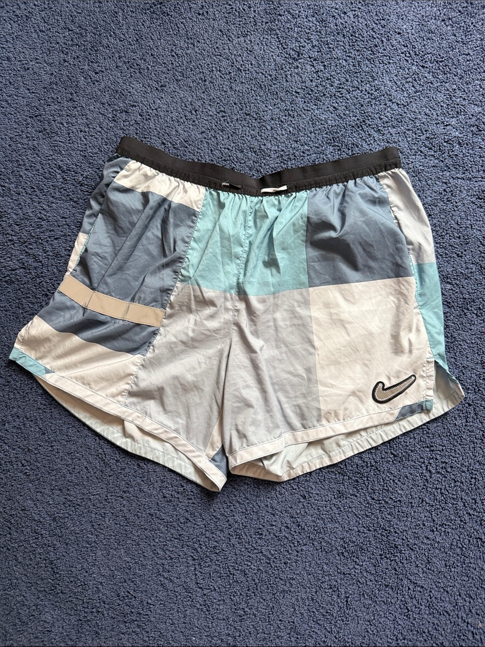 Nike Blue & Gray Colorblock Athletic Shorts